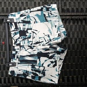 Calvin Klein Women's Black, Teal and White High Waist Shorts Sz 4